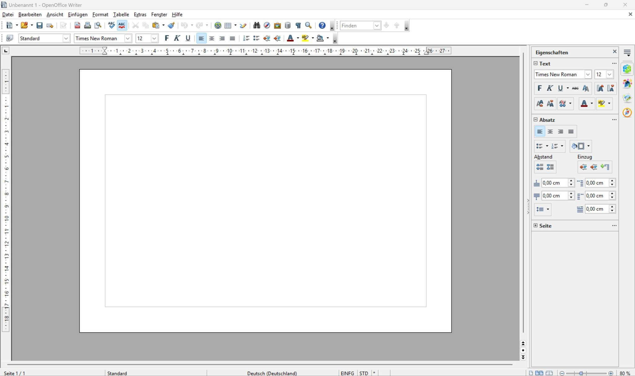 Schritt für Schritt zum Open Office Querformat