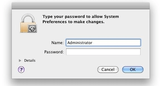 Mac OS Administrator Passwort eingeben
