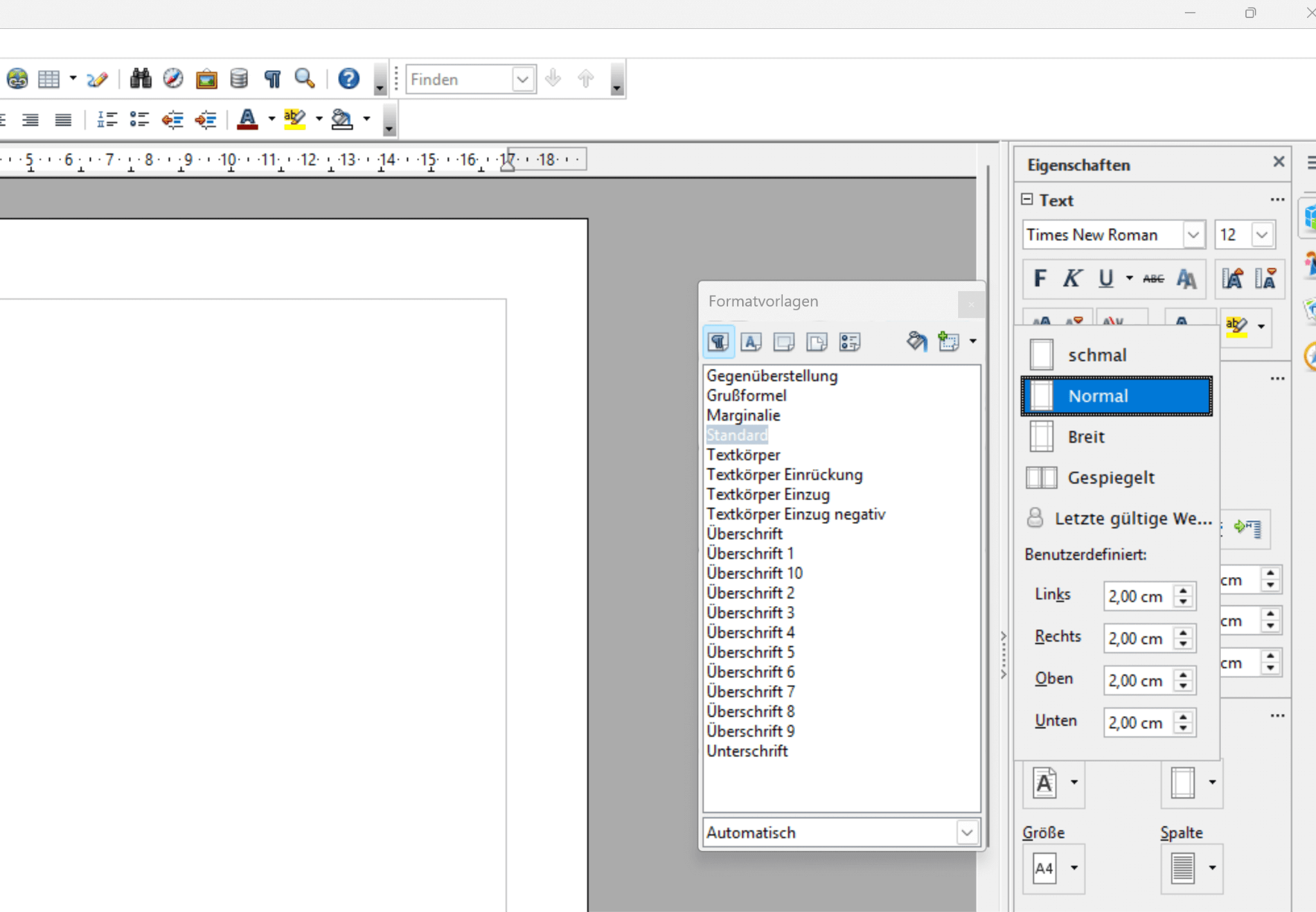 Ränder und Formatvorlagen