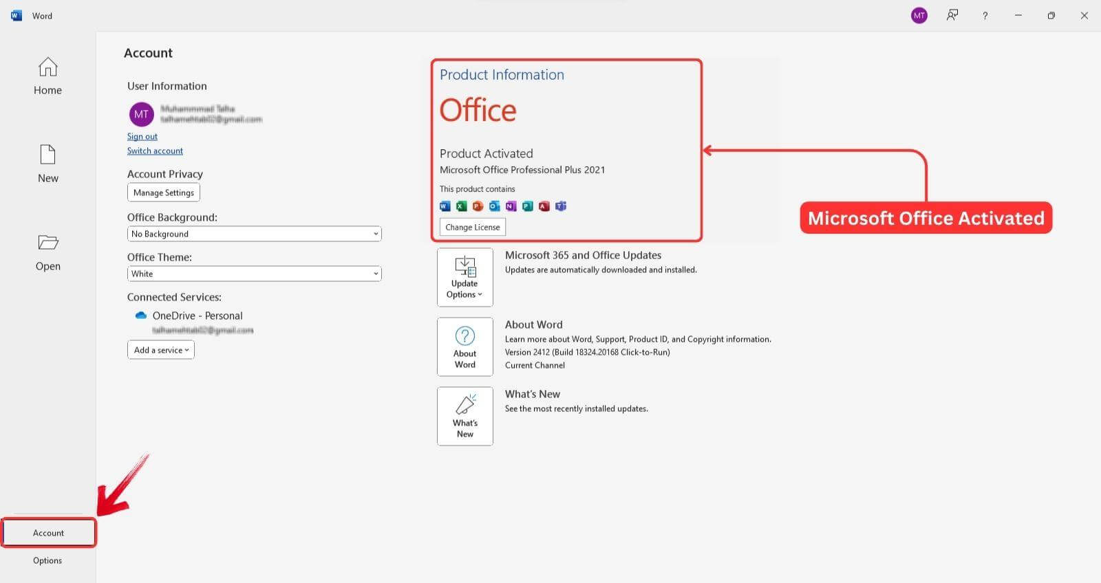 Office Professional Plus 2021 aktiviert mit Office-Anpassungstool