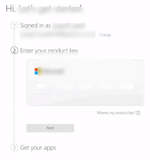 Microsoft Enter ключ продукту