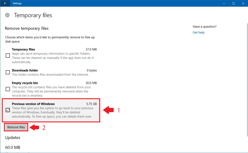 Windows Вилучити попередню версію Windows