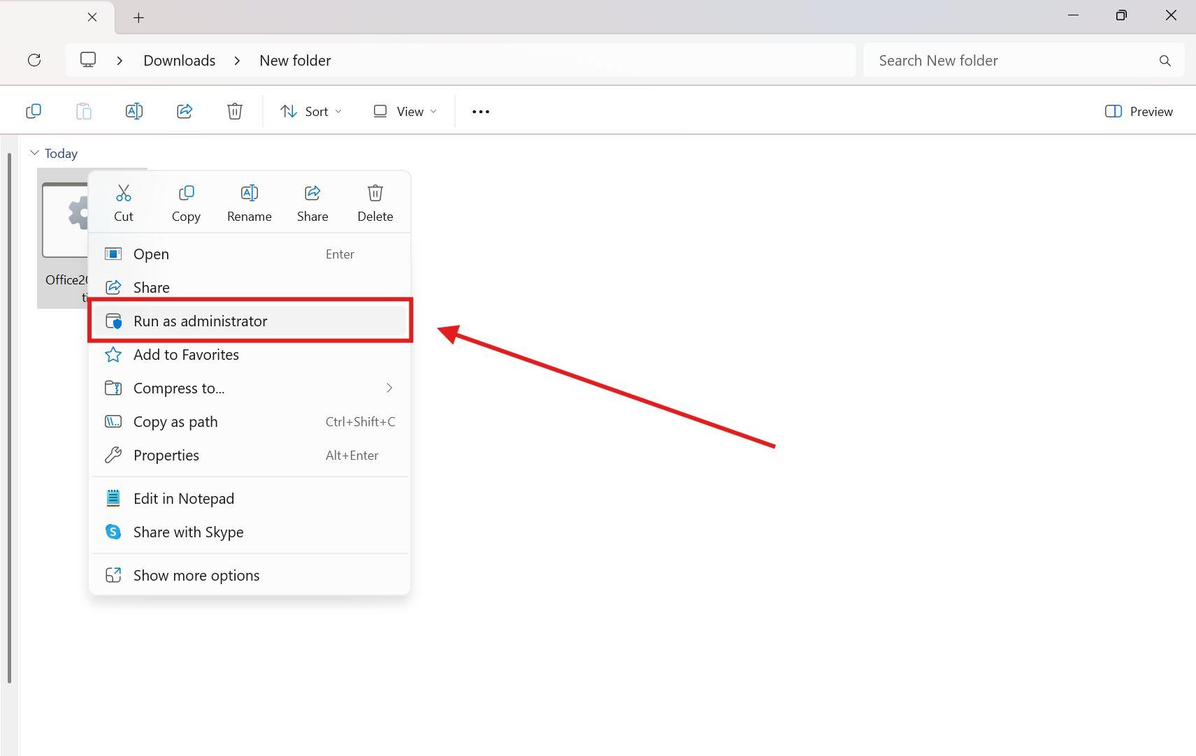 Tampilan saat akan menjalankan sebagai Administrator