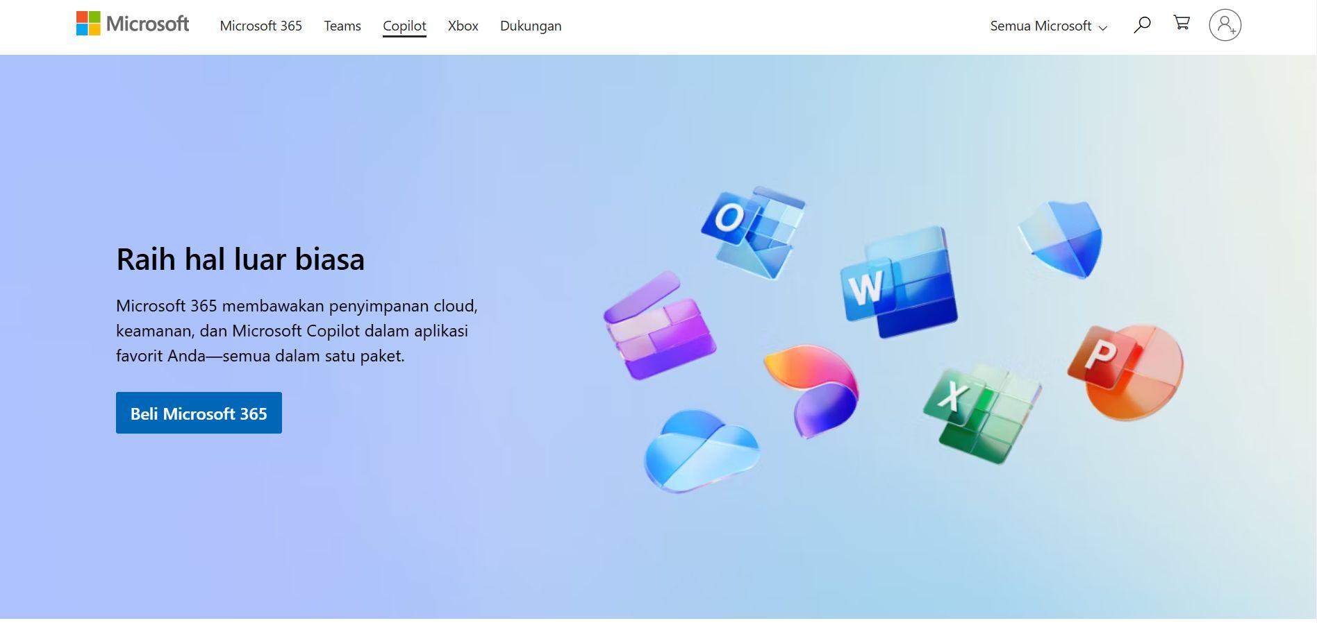 Tampilan Microsoft 365