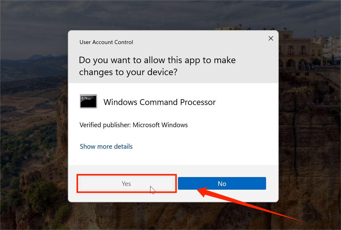 Dialog Box Command Prompt
