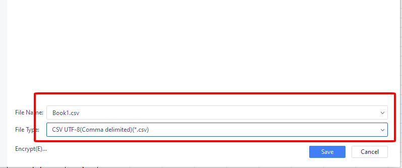 Запазване като CSV