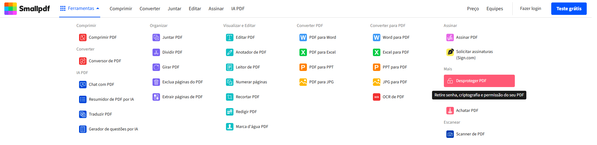 Ferramentas do SmallPDF