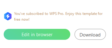opção de editar no navegador no wps templates