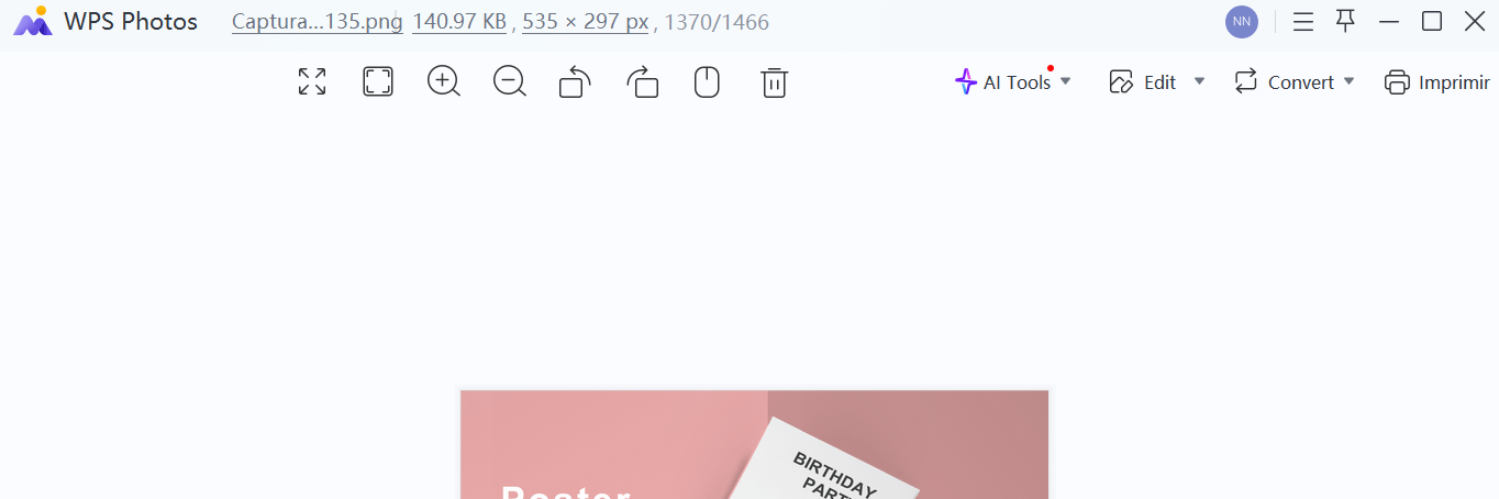 interface do WPS Photos