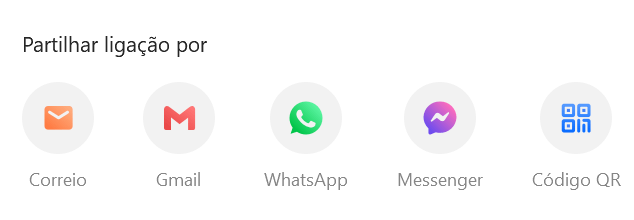 opções de compartilhamento do WPS