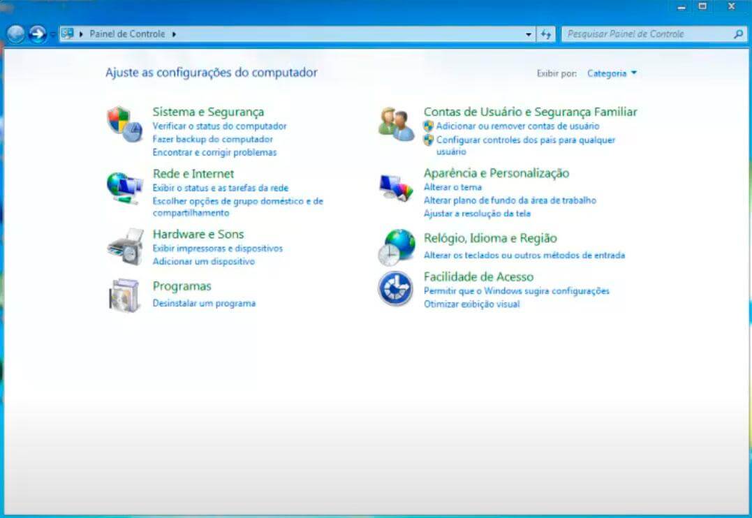  Painel de Controle do Windows 7