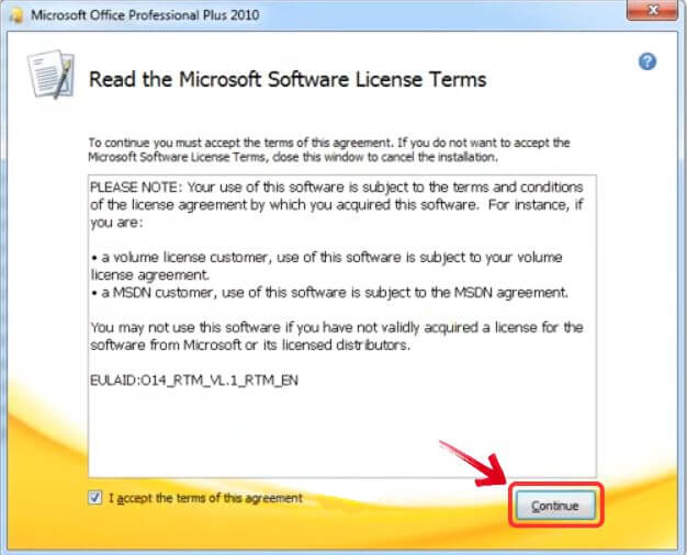 קבל את התנאים וההגבלות של Microsoft