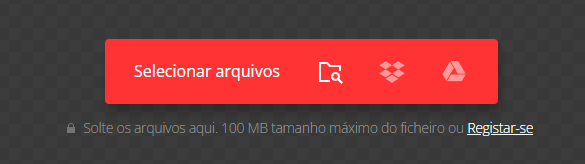 Selecionar arquivos no Convertio