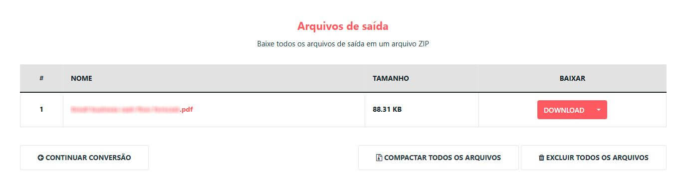Baixando arquivo convertido no PDFConvert