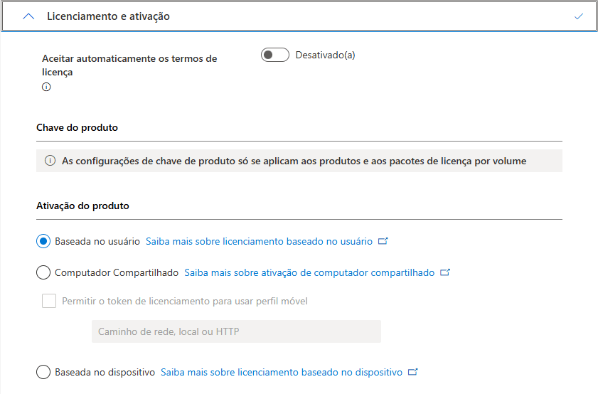 Licenciamento e ativação