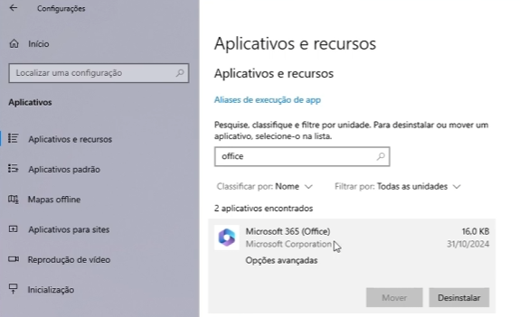 Desinstalar o Office