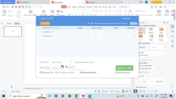 تحميل الملفات في WPS Slides