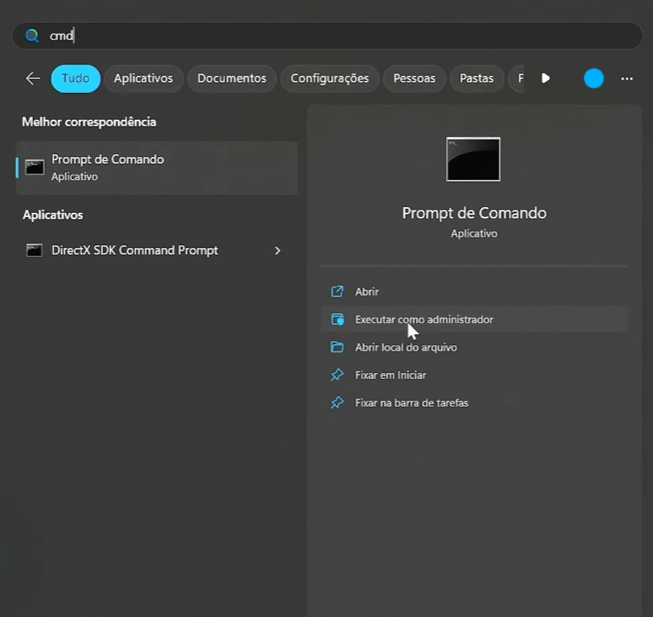 Prompt de Comando com administrador