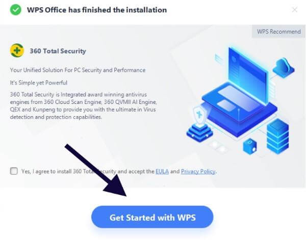 بدء استخدام WPS Office على Windows