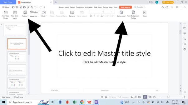 خلفية مخصصة في WPS Presentation