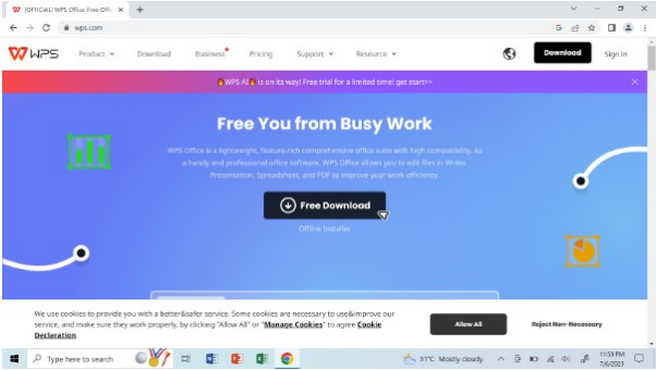 زر تنزيل WPS Office