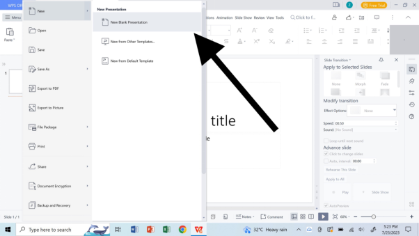 WPS Presentation تنسيق