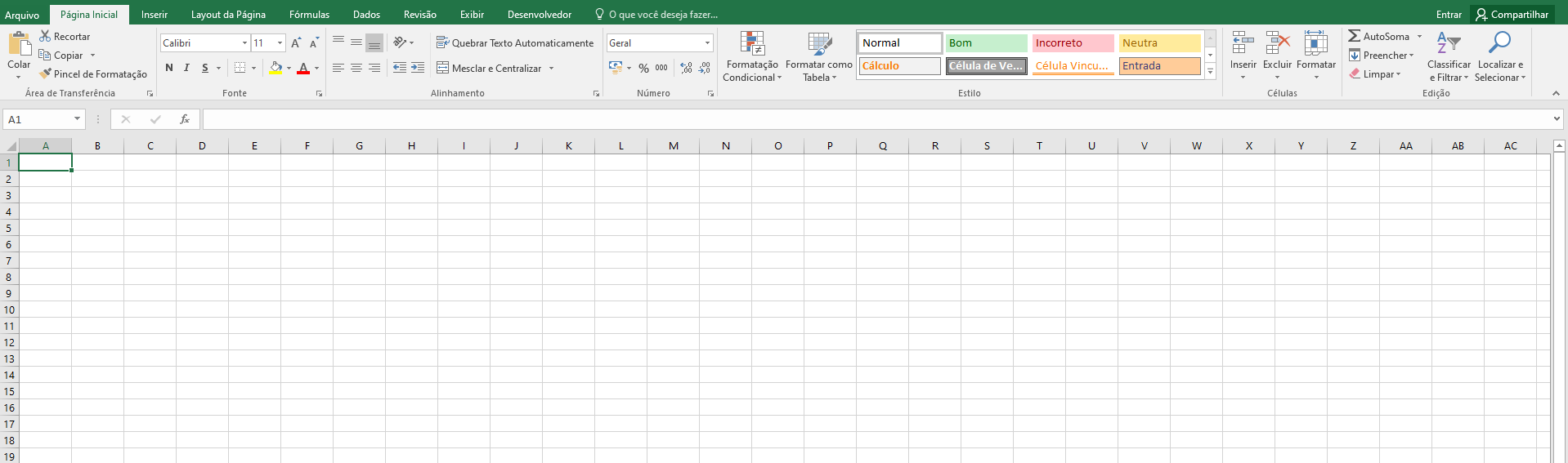nova Planilha do Excel