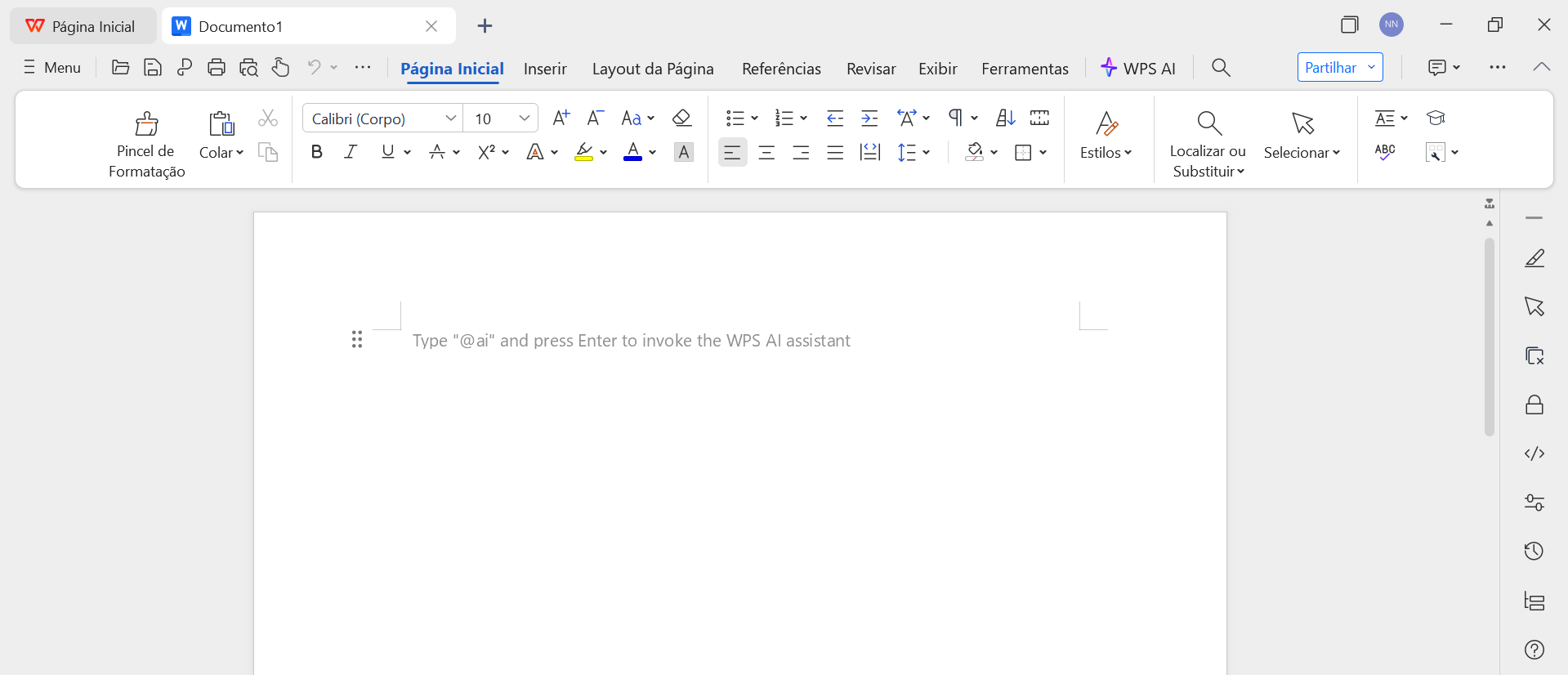 editor de textos do WPS