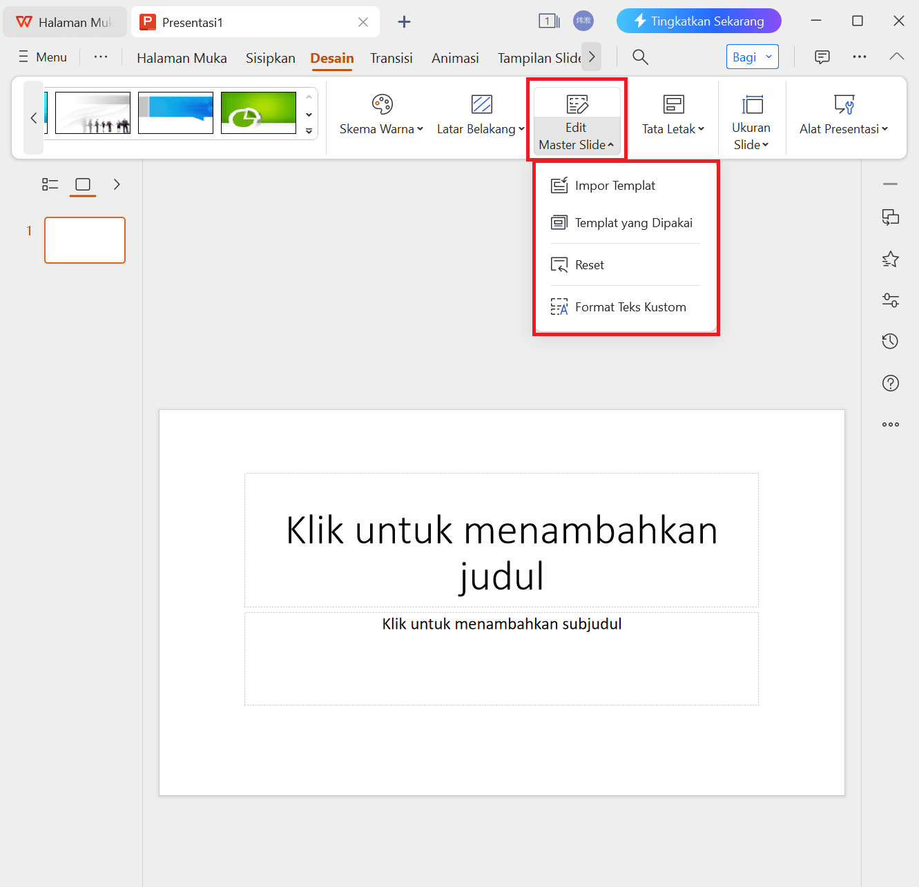”Opsi pengeditan WPS AI”
