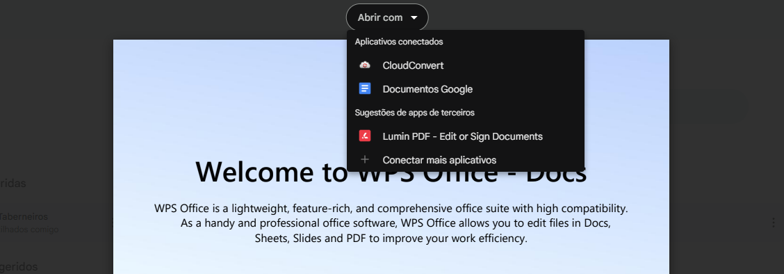 Abrir com Google Docs