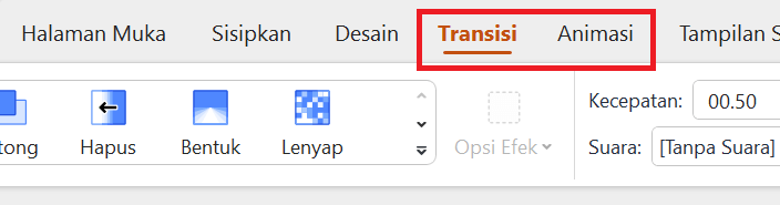 Tambahkan animasi dan transisi.