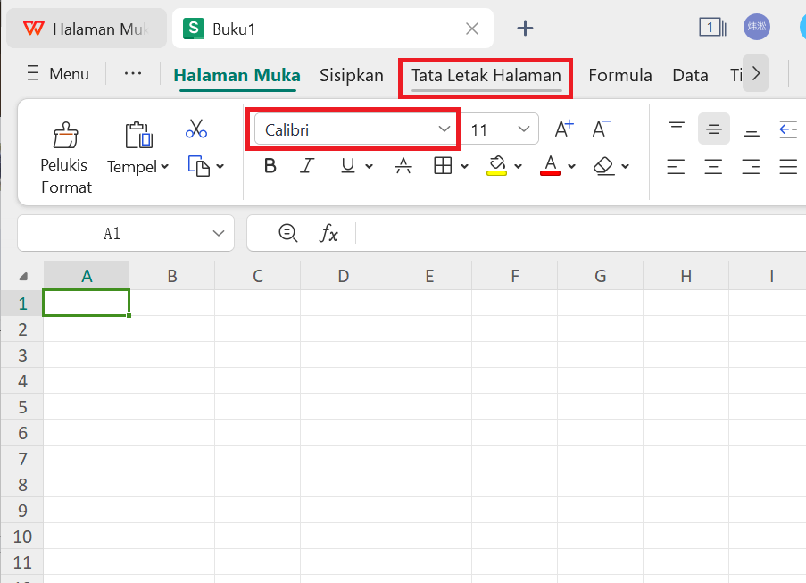 “File Excel dibuka di WPS Spreadsheet menunjukkan tempat untuk mengedit konten”