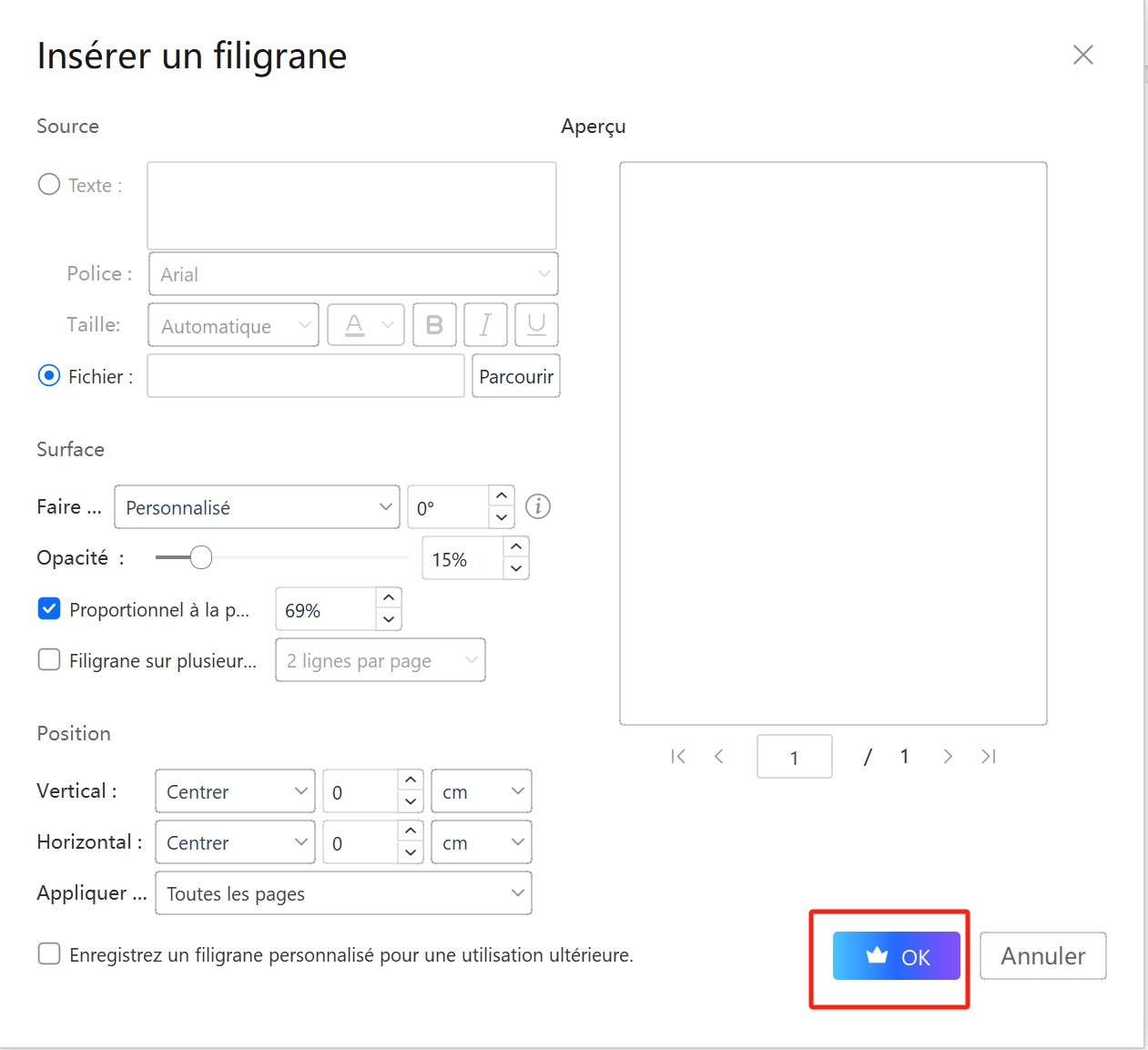 ajouter un filigrane à votre PDF