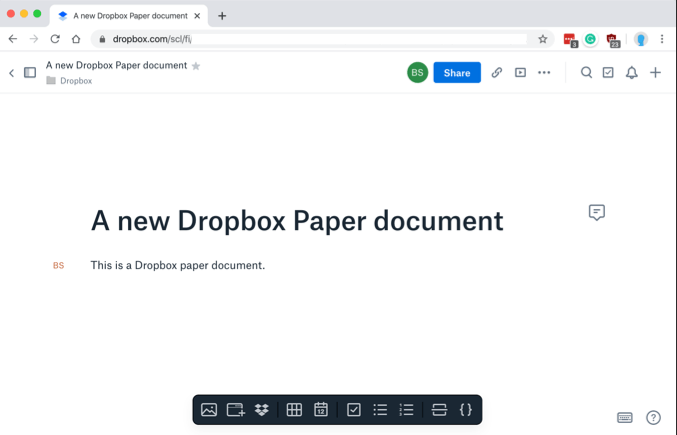 Dropbox Paper موقع