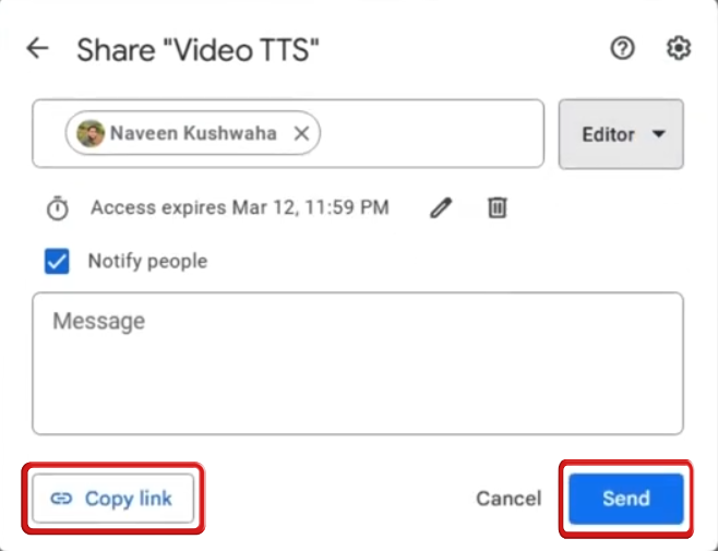 Condividi documento con data di scadenza