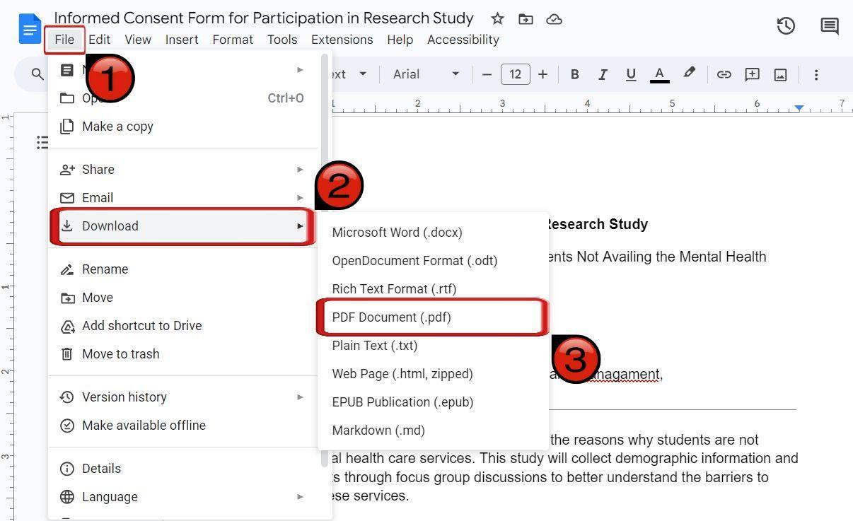 Scarica Google Docs come PDF