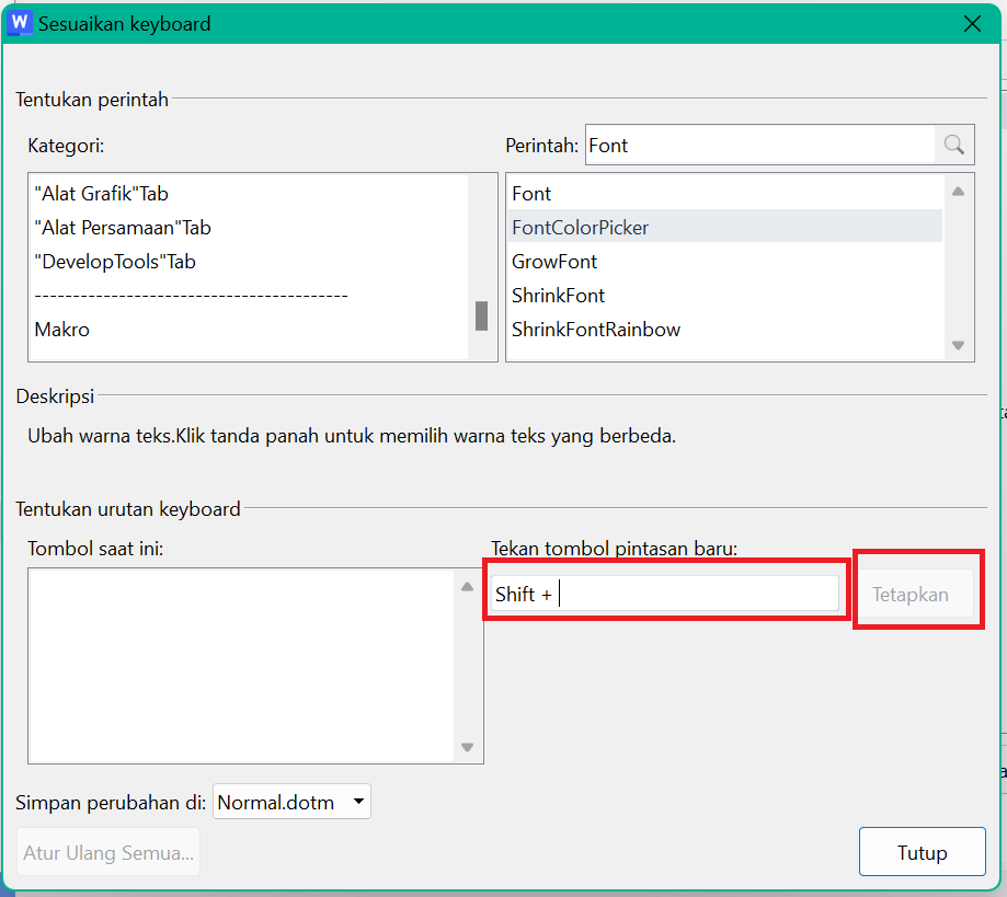 Tetapkan tombol pintasan Sorot di WPS Writer