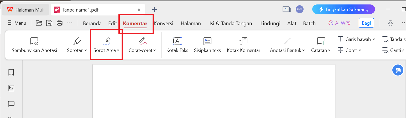 Tab Komentar WPS PDF