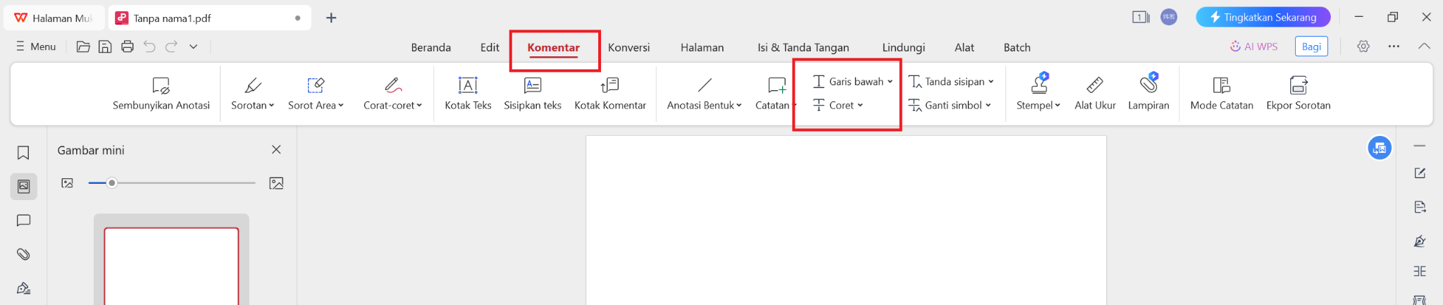 Garisbawahi dan Melintangi PDF WPS