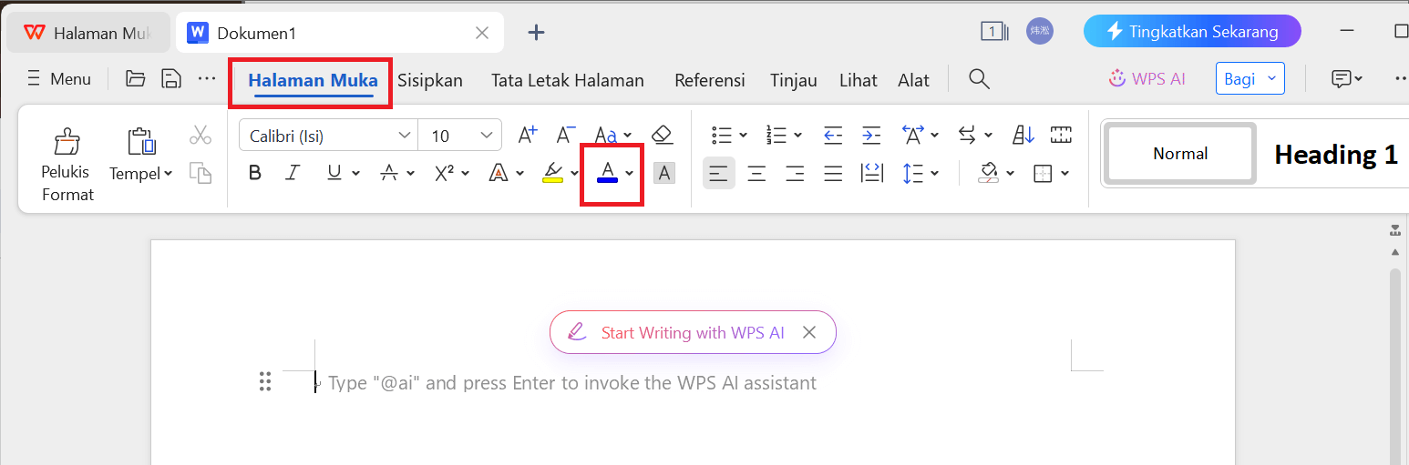 Sorot Teks WPS Writer