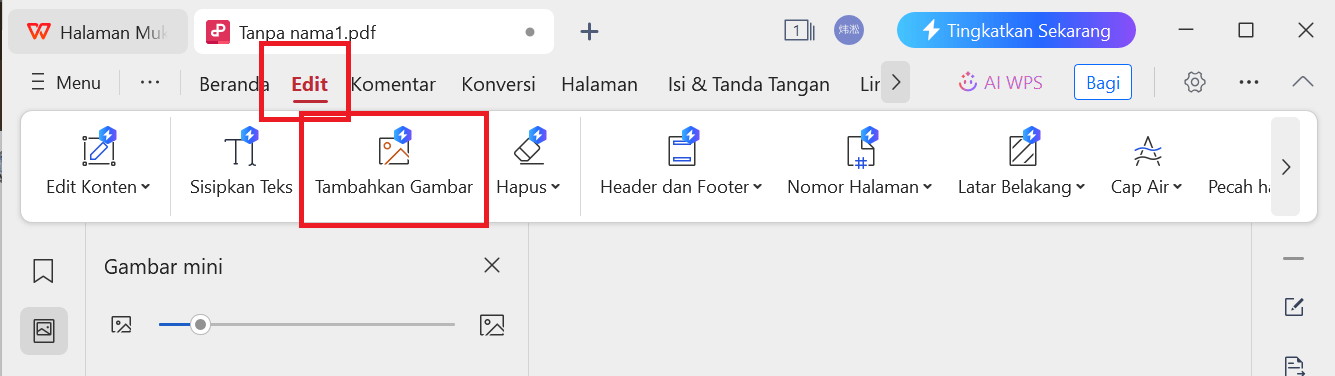 Alat Tambah Gambar WPS