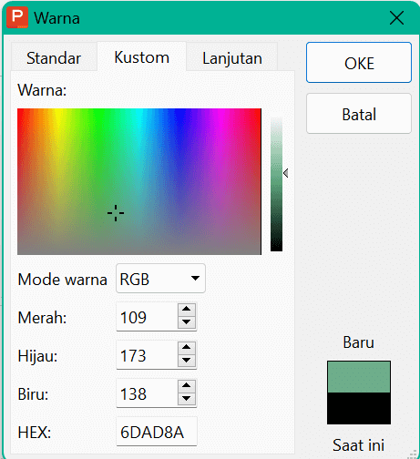 Gunakan kode warna heksadesimal WPS Spreadsheet