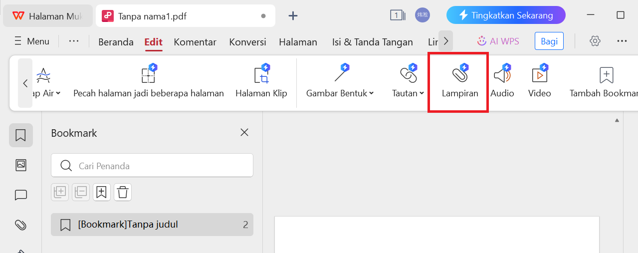 Menambahkan Lampiran ke Formulir PDF WPS
