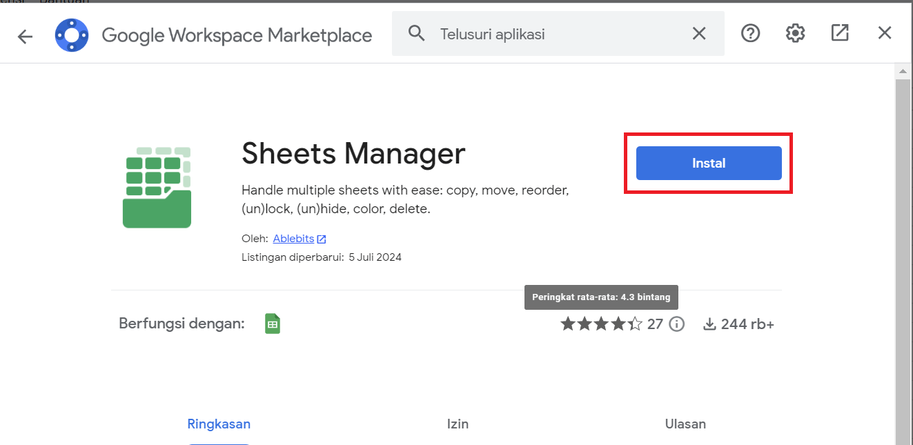 Aplikasi Sheet Manager