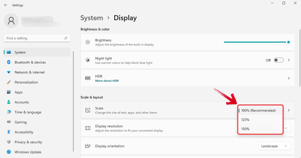 Windows Display Scaling