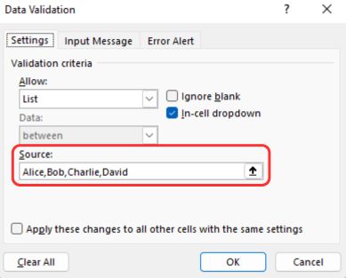 Data Validation Source