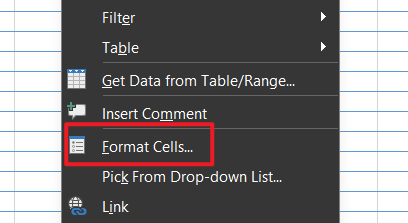 Format Cells