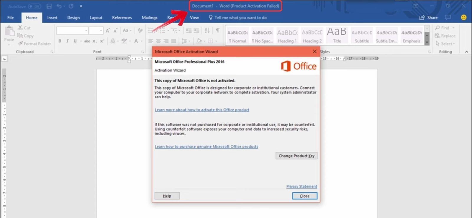 поширені проблеми з активацією Microsoft Word