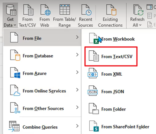 Get Data From Text/CSV