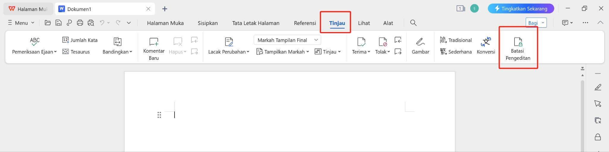 Fitur Batasi Pengeditan di WPS Office